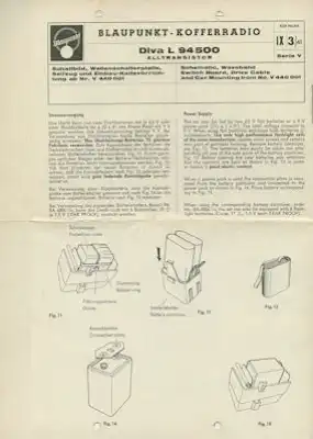 Autoradio Blaupunkt Einbauanleitung für Kofferradio 9.1954