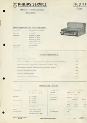 Autoradio Philips N6D11T Schaltbild 6.1961