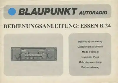 Autoradio Blaupunkt Essen R 24 Bedienungsanleitung 10.1984