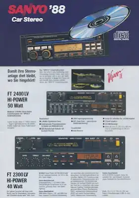 Autoradio Sanyo Programm 1988