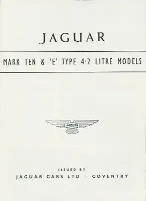Jaguar 4.2 Litre Mark 10 / E Type Prospekt 10.1964