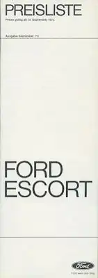 Ford Escort Preisliste 9.1973