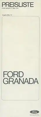 Ford Granada Preisliste 3.1973