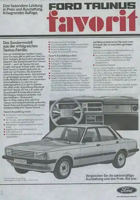 Ford Taunus Favorit Prospekt 1982