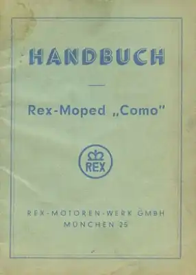 Rex Moped Como Bedienungsanleitung 1960er Jahre