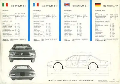 Iso Rivolta S 4 Prospekt 1960er Jahre