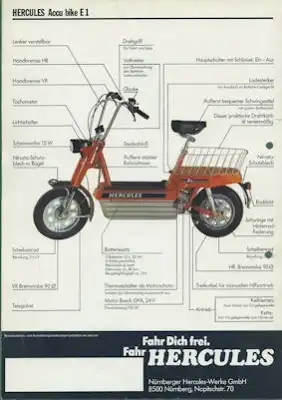 Hercules Accu Bike E 1 Prospekt 1973