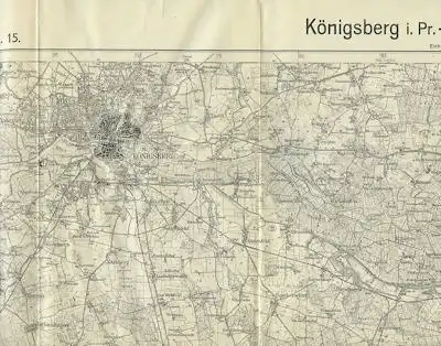 Reichskarte Einheitsblatt 15 Königsberg i.Pr.-Wehlau-Pr.Eylau 1928