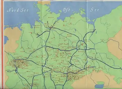 Karte der Reichsautobahnen Prospekt 1930er Jahre