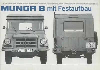 DKW Munga 8 Prospekt 1960er Jahre Reprint 2008