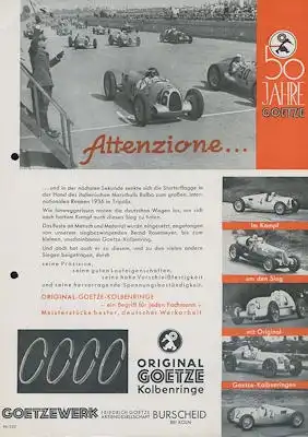 Goetzewerk / Auto-Union Kleinplakat 1936