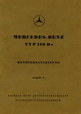 Mercedes-Benz 170 Da Bedienungsanleitung 1950