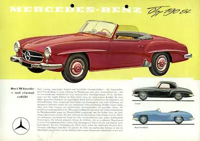 Mercedes-Benz 190 SL Prospekt ca. 1955