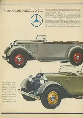 Mercedes-Benz Typ 170 Prospekt 1931 Reprint