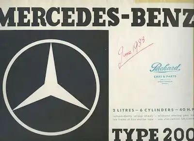 Mercedes-Benz Typ 200 Prospekt 6.1933 e