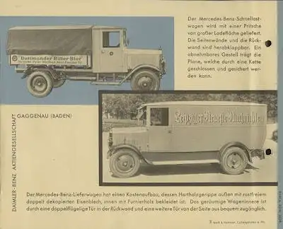 Mercedes-Benz Typ Schnellast- / Lieferwagen Prospekt 3.1929