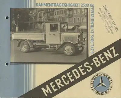 Mercedes-Benz Typ Schnellast- / Lieferwagen Prospekt 3.1929