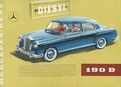 Mercedes-Benz 190 D Prospekt 8.1958