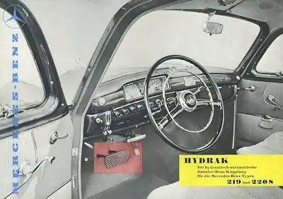 Mercedes-Benz 219 / 220 S Hydrak Prospekt ca. 1956