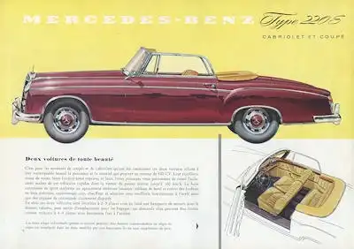 Mercedes-Benz 220 S Coupé + Cabriolet Prospekt ca. 1957 f