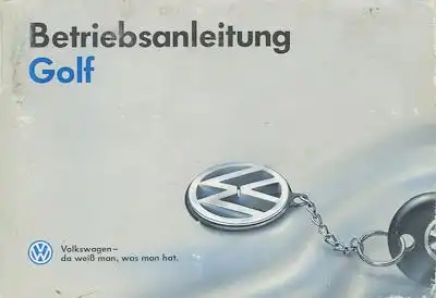 VW Golf 3 Bedienungsanleitung 1.1993