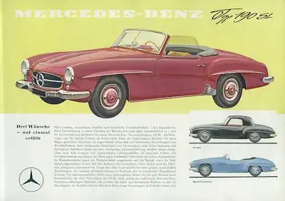 Mercedes-Benz 190 SL Prospekt ca. 1955