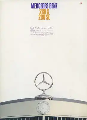 Mercedes-Benz 280S 280SE Prospekt 7.1968
