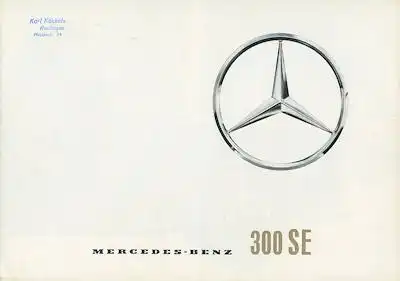 Mercedes-Benz 300 SE Prospekt 7.1961 f