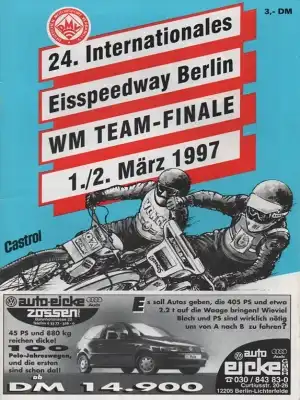 Programm 24. Berliner Eisspeedwayrennen 1./2.3.1997