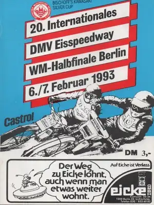 Programm 20. Berliner Eisspeedwayrennen 6./7.2.1993