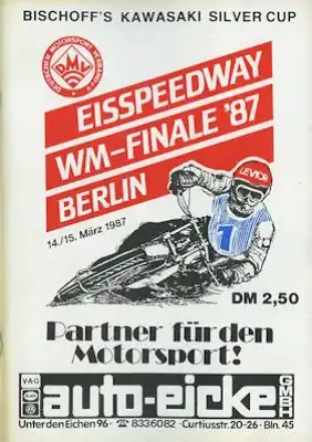 Programm 14. Berliner Eisspeedwayrennen 14./15.3.1987
