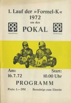 Programm Berlin Formel K 16.7.1972