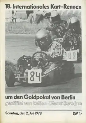 Programm Berlin 18. Kart-Rennen 2.7.1978