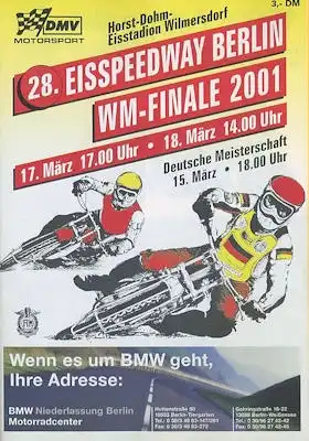 Programm 28. Berliner Eisspeedwayrennen 17./18.3.2001