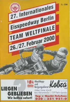 Programm 27. Berliner Eisspeedwayrennen 26./27.2.2000