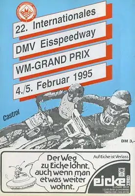 Programm 22. Berliner Eisspeedwayrennen 4./5.2.1995