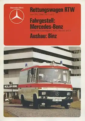 Mercedes-Benz Rettungswagen RTW Binz Prospekt 1982