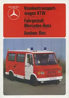 Mercedes-Benz Rettungswagen KTW Binz Prospekt 5.1980