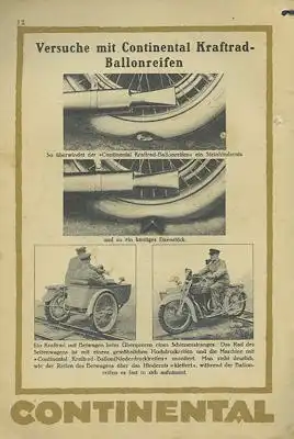 Continental Kraftrad Reifen Katalog ca. 1926