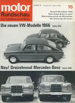 Motor Rundschau 1965 Heft 15