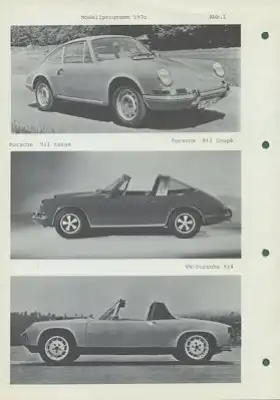 Porsche Verkaufsprogramm 1970