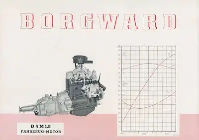 Borgward Fahrzeug Motor D 4 M 1,8 Prospekt ca. 1960