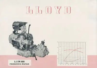 Lloyd Fahrzeug Motor L 2 M 600 Prospekt ca. 1960