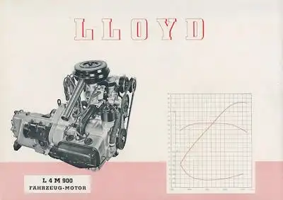 Lloyd Fahrzeug Motor L 4 M 900 Prospekt ca. 1960