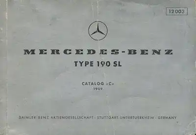 Mercedes-Benz 190 SL Ersatzteilliste 1959