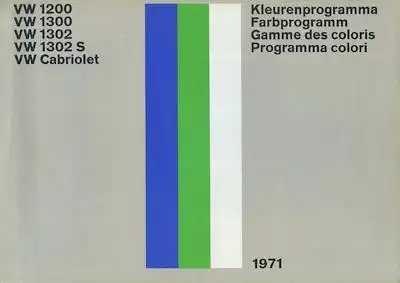 VW Käfer Farben 1971