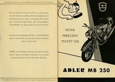 Adler Motorrad MB 250 Test 4.1954