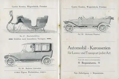 Gustav Kesslau Wagenfabrik Katalog ca. 1914