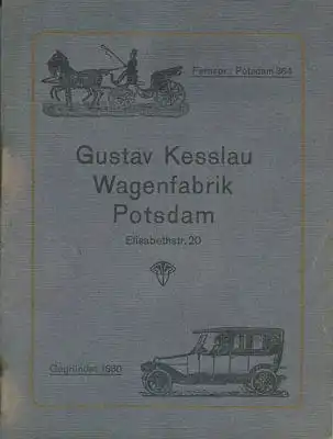 Gustav Kesslau Wagenfabrik Katalog ca. 1914