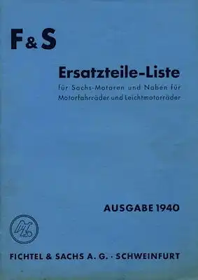 Sachs 74 / 98 ccm Motoren Ersatzteilliste 1940